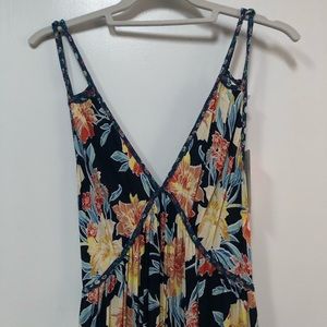 Beachy maxi sundress, tropical floral print size M, flowy Target botanical